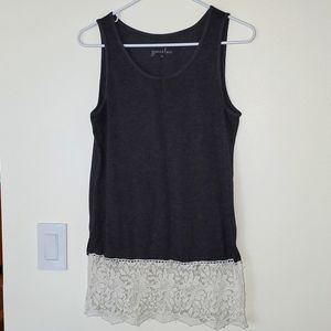 Tank top with lace bottom